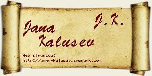 Jana Kalušev vizit kartica